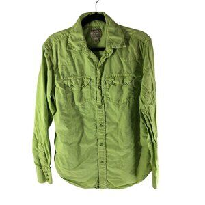 Levis Authentic Jeanswear Mens Western Pearl Snap Button Down Shirt Lime Green S